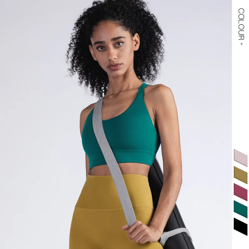 Sports Underwear 2022 New Hollow Buckle Sports Fitness Bra Beautiful Back Gathered Shockproof Yoga Vest