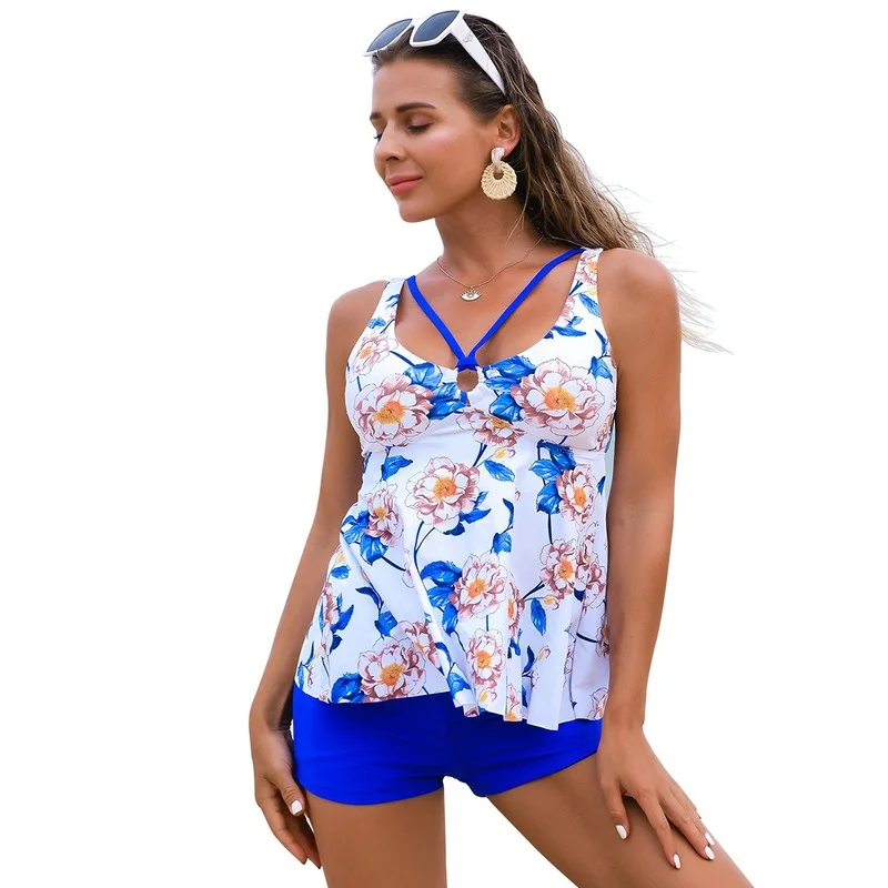 

2022 New Swimsuit Women's Skirt Tankkini Cover Belly Bikini Boxer Swimming Trunks Swimsuit Print Bodysuit Bathing Suit Summer
