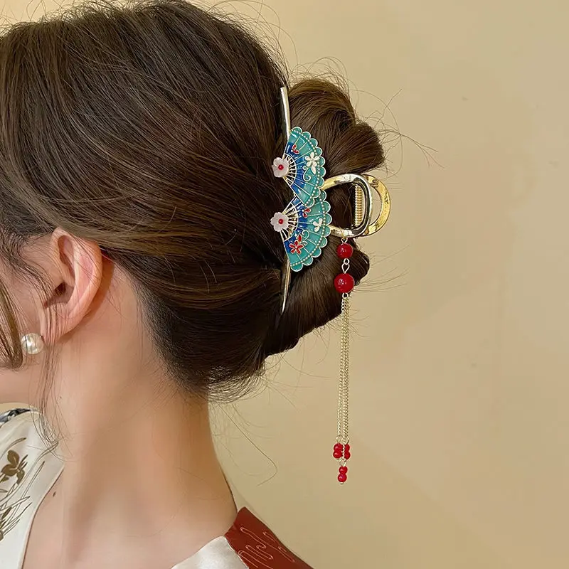 

Модная новая шпилька для волос с искусственными цветами, Корейская жемчужина, Золотая заколка для акулы, аксессуары для волос, Женские аксе...