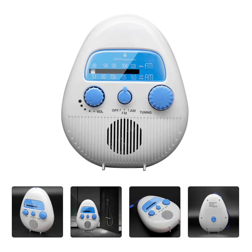 

1 Set of Shower Radio Mini Portable Bathroom Radio Household Speaker