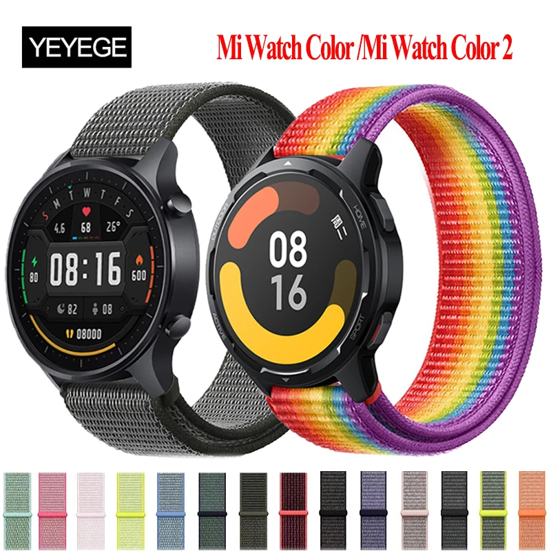 Nylon Loop Strap For Xiaomi Mi Watch Color Band mi watch Color 2 Wrist Sport Bracelet for haylou ls02 Correa Mi Watch S1 Active