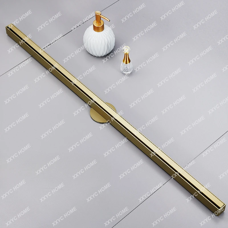 

Golden Linear Floor Drain Bathroom Odor Preventing Core Shower Room Strip Rectangular Extremely Narrow Linear