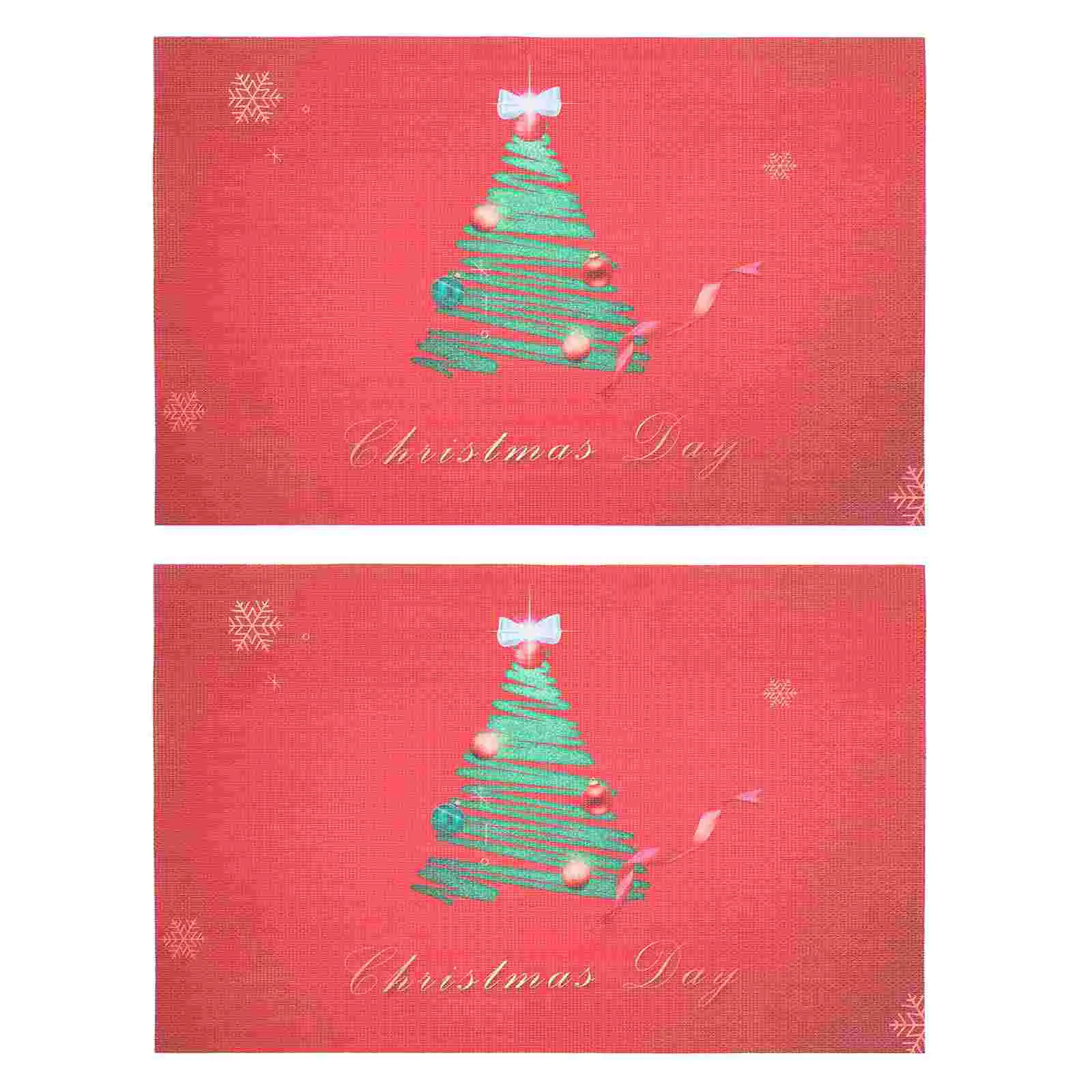 

Table Placemat Christmas Mat Dining Placematsmats Disposable Party Decorative Red Snowflake Festival Plate Suppliesnon Coaster