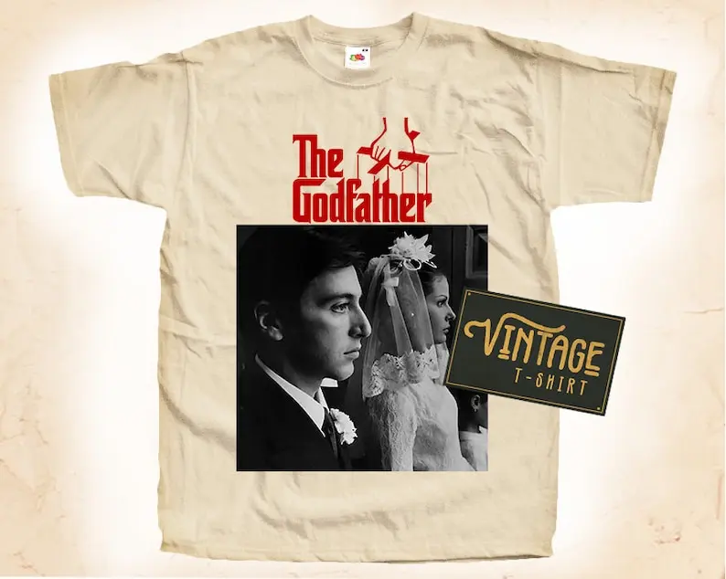 Крестный отец футболка натуральный винтажный хлопковый постер бежевый все
