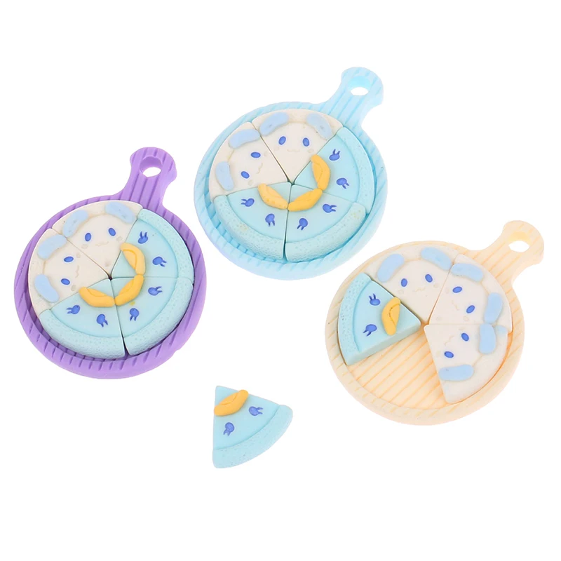 

5pcs 1:12 Dollhouse Miniture Pizza Food With Plate Kitchen Decor Accessories Pretend Play Toy Tableware