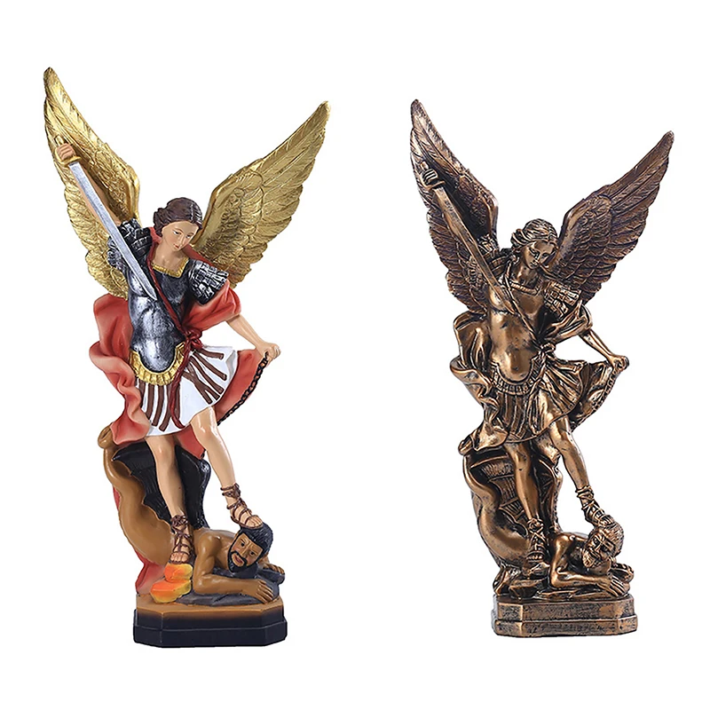 

Statue Michael Archangel St Sculpture Figurines Religious Angel Miguel Outdoor Catholic Garden Cast Statue Ornament