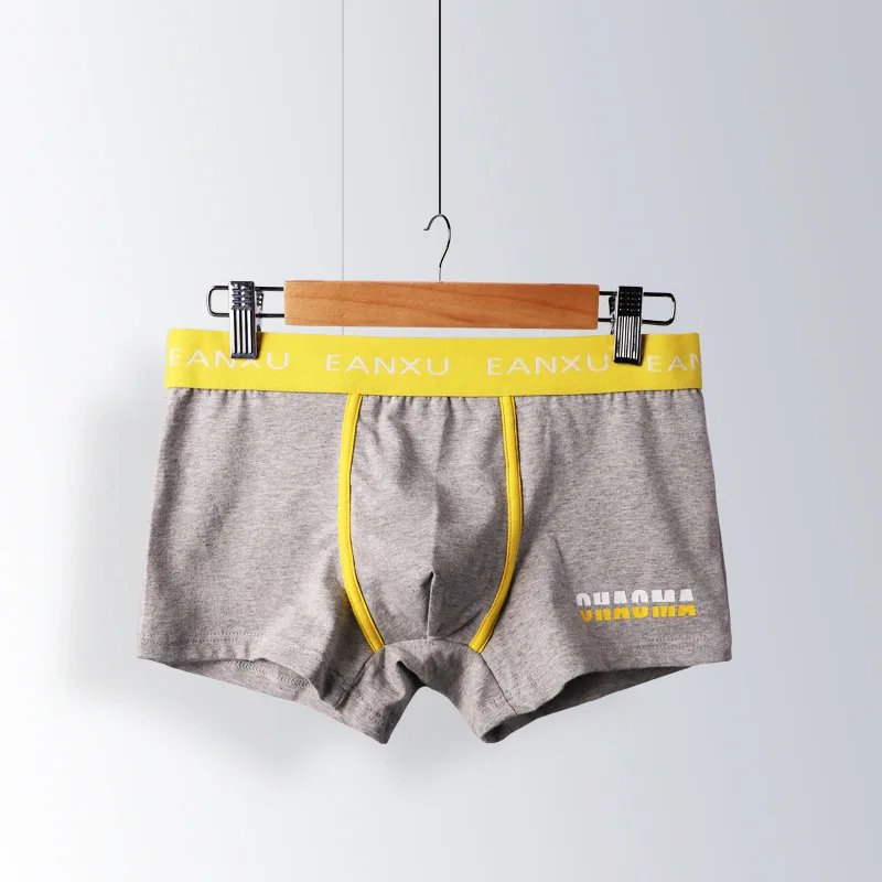 

2021 New Cotton Men's Boxer Briefs Comfortable and Breathable Mid-waist Trend Letter Belt Monochrome Printing Panties Boxer Sexy