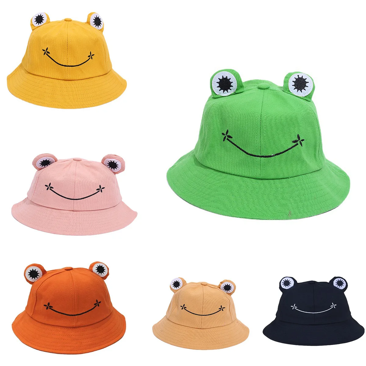 

Child-Parents Frog Bucket Hat for Women Summer Autumn Plain Female Panama Outdoor Hiking Beach Fishing Sunscreen Woman Caps