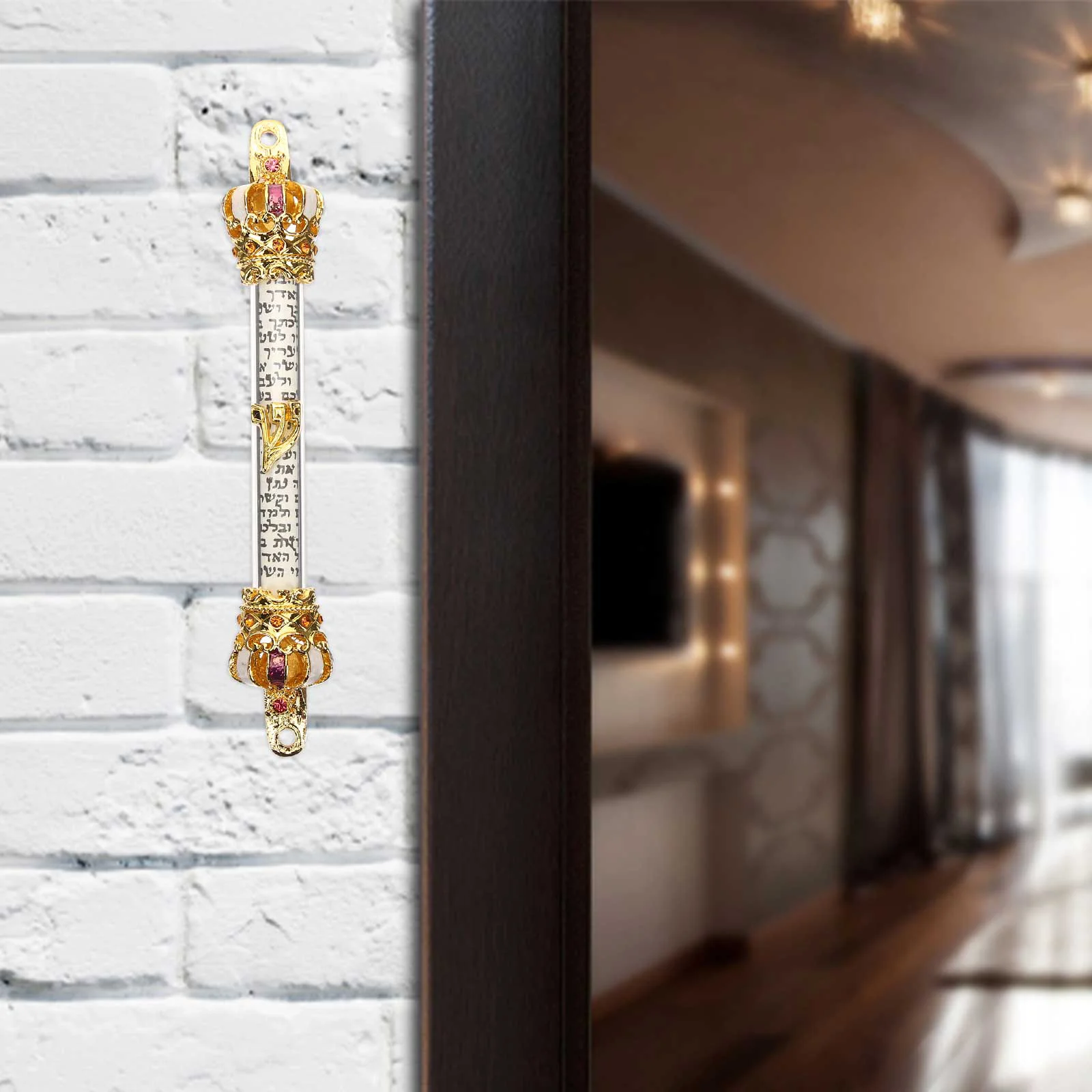 Мезуза для домашней двери металлический еврейский декор прокрутка с правой