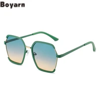 boyarn new womens sunglasses high quality metal two color baking paint eyebrow progressive color lens sunglasses