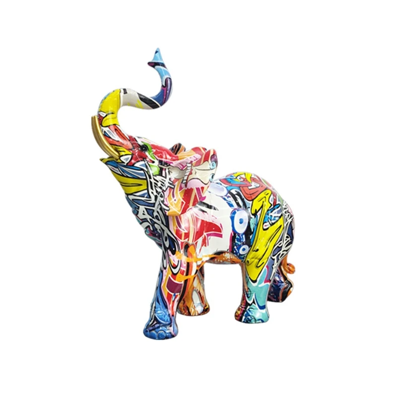 

Creative Art Elephant Sculpture Resin Elephant Statue Desk Aesthetic Animal Home Decorations for Living Room, Office,Car
