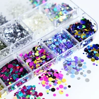 holographic round shape epoxy resin glitter flake mixed gold silver hexagons bubble resin sequins diy jewelry making accessories