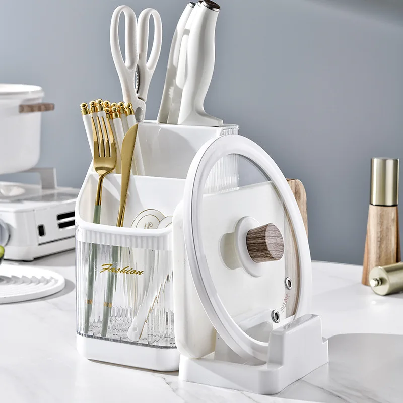 

Knife Rack Storage Rack Chopsticks Knife Storage Rack Pot Cover Rack Chopping Board Rack Kitchen Knife Rack Household Draining
