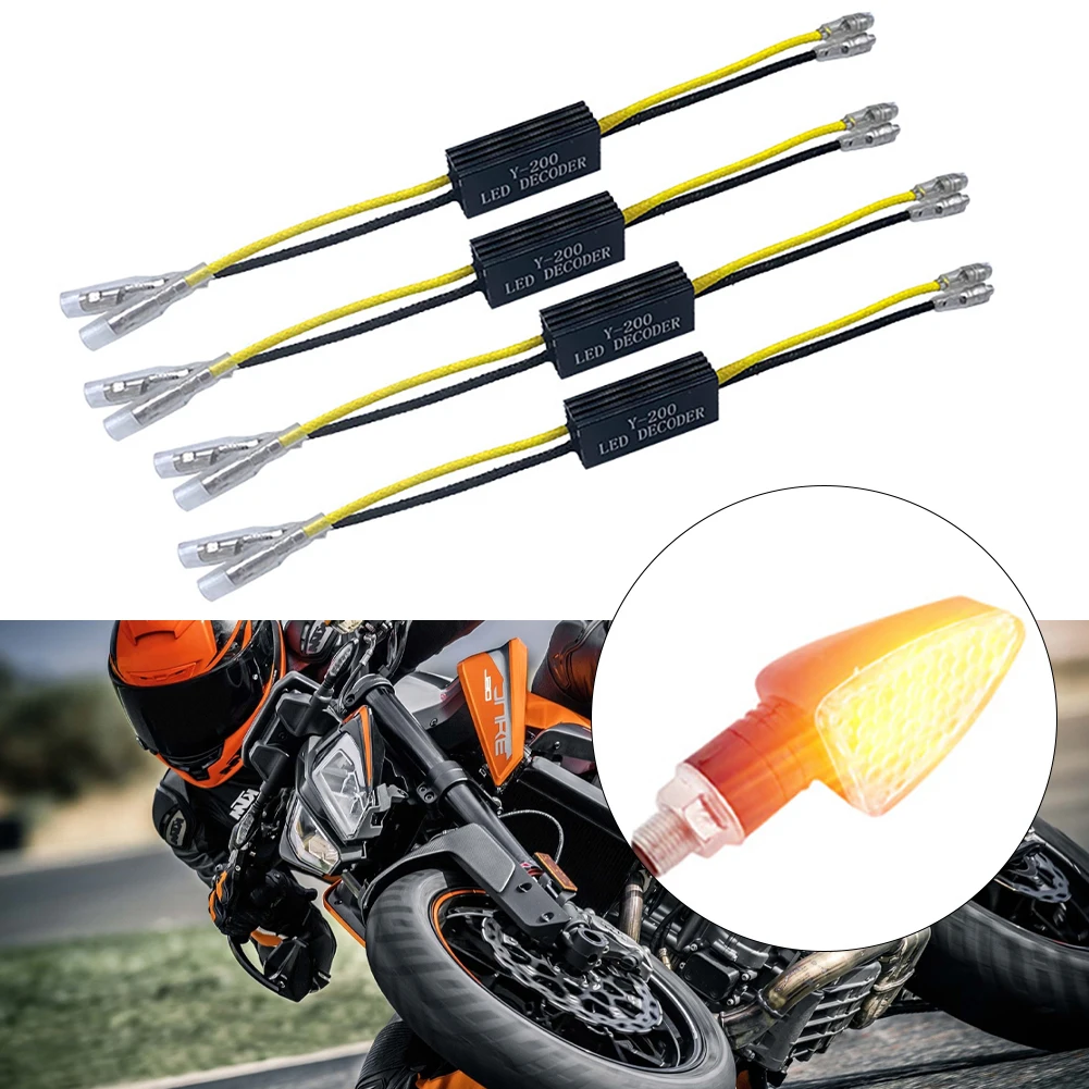 

4Pcs Motorcycle LED Load Resistor Decoder 12-15V Anti-Flickering Motorcycle Turn Signal Indicator Fault Decoder Solve Blinker
