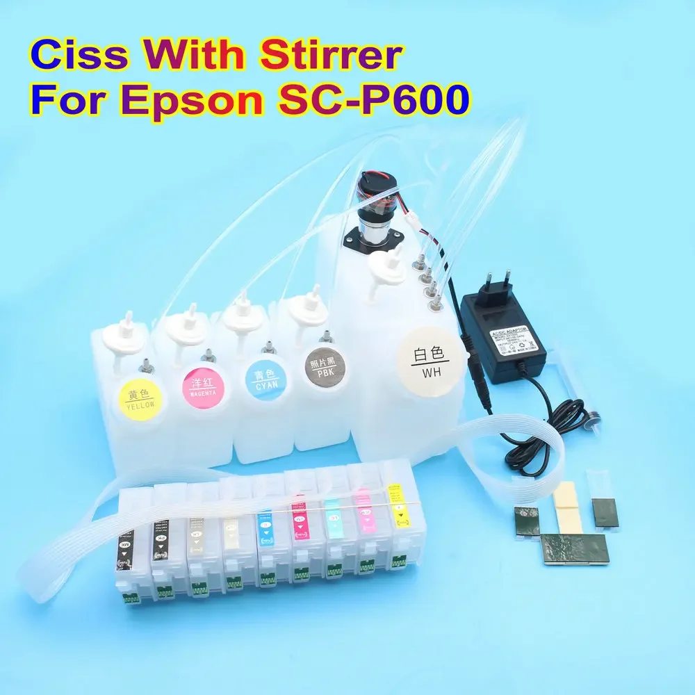 Система Ciss P600 для Epson DTF Чернильный резервуар СНПЧ с мешалкой Sure Color SC-P600