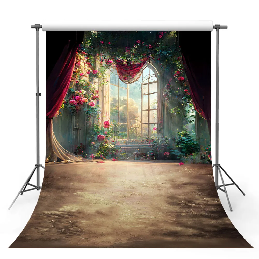 

Mehofond Vintage Abstract Texture Photography Backdrop Flower Window Children Birthday Party Scenery Background Photo Studio