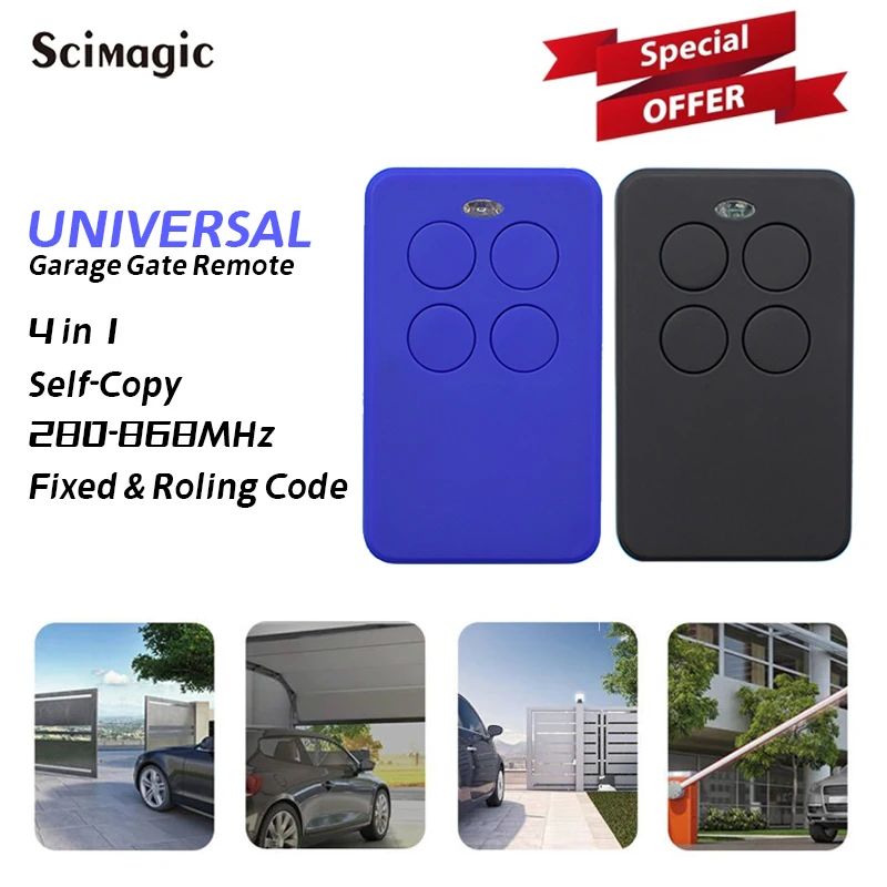 

4 в 1, многочастотный брелок-клон для открывания дверей гаража, 270-868, 433 МГц