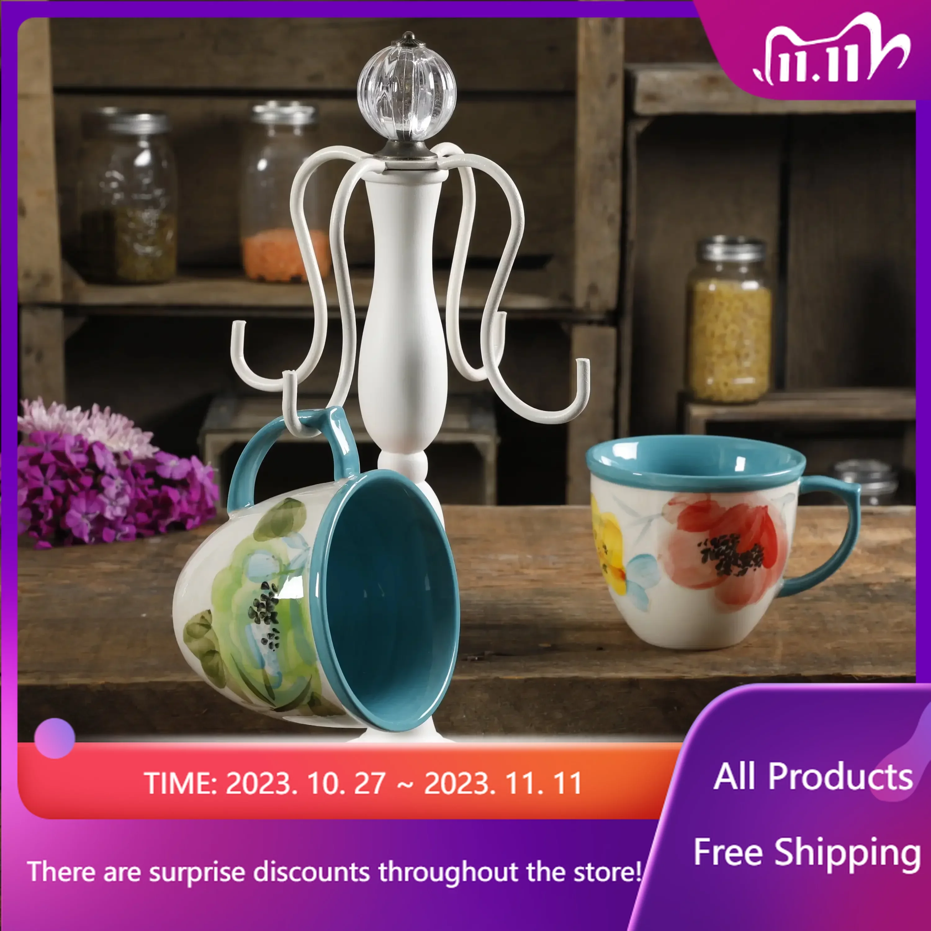 

Chandelier Mug Tree, Linen, Storage Organizer for Kitchen, Kitchen Accessories Organizer, Kitchen Items Fast Transportation