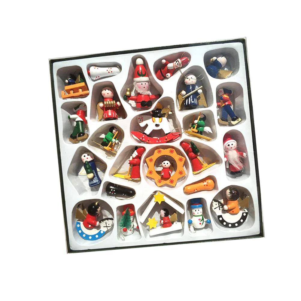 

Mini Wooden Christmas Ornaments Petite Treasures Santa Claus Snowman Angels Hanging Decor