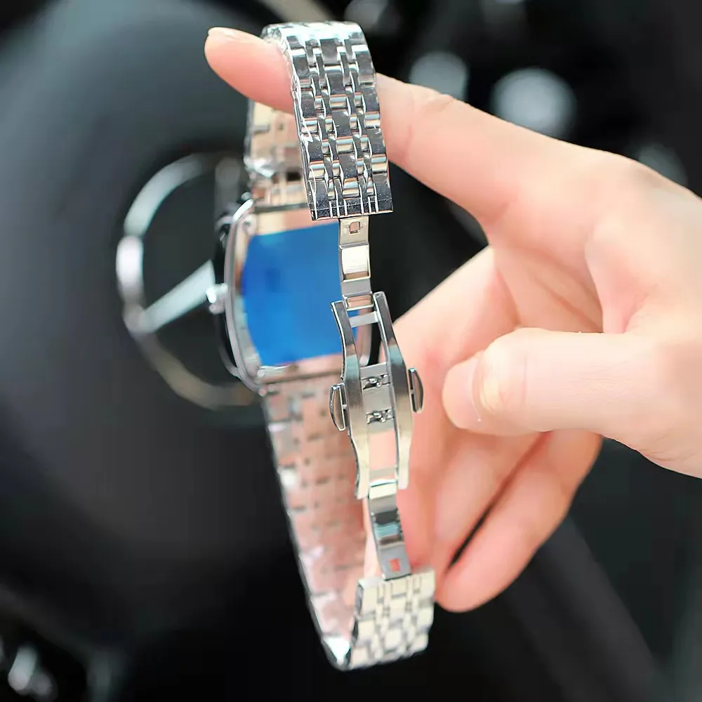 Часы женские кварцевые в римском стиле изящные модные с браслетом из нержавеющей