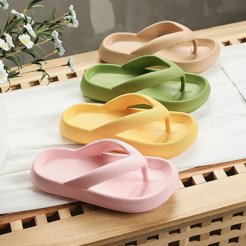 

Flip Flops Summer Casual Thong Beach Slippers Outdoor Beach Sandals EVA Flat Platform Comfy Shoes Women Couple Thick Sed
