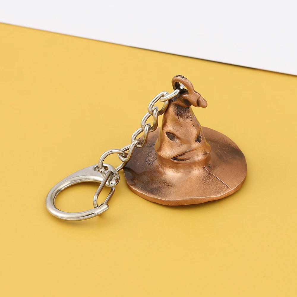 

Harri Potter Magic Sorting Hat KeyChain Keyring Hogwartter College Wizard Cap Alloy Chaveiro Key Rings Jewelry for Fans Gift