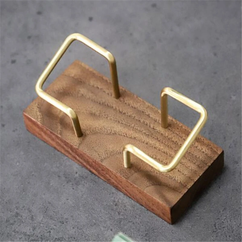 Латунная деловая искусственная деревянная стойка для карт с именем