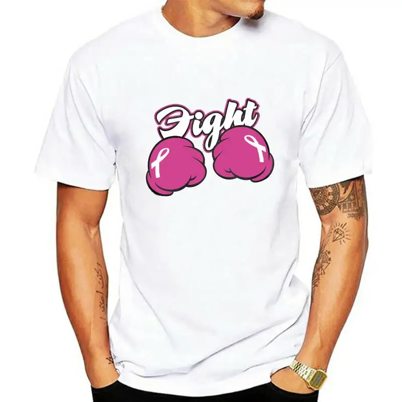 Модная мужская футболка для борьбы с раком груди розовые боксерские перчатки