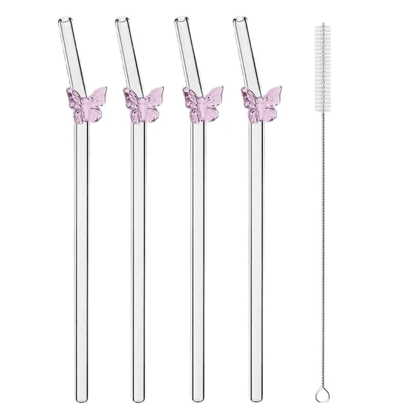 

Набор стеклянных трубочек с дизайном бабочек