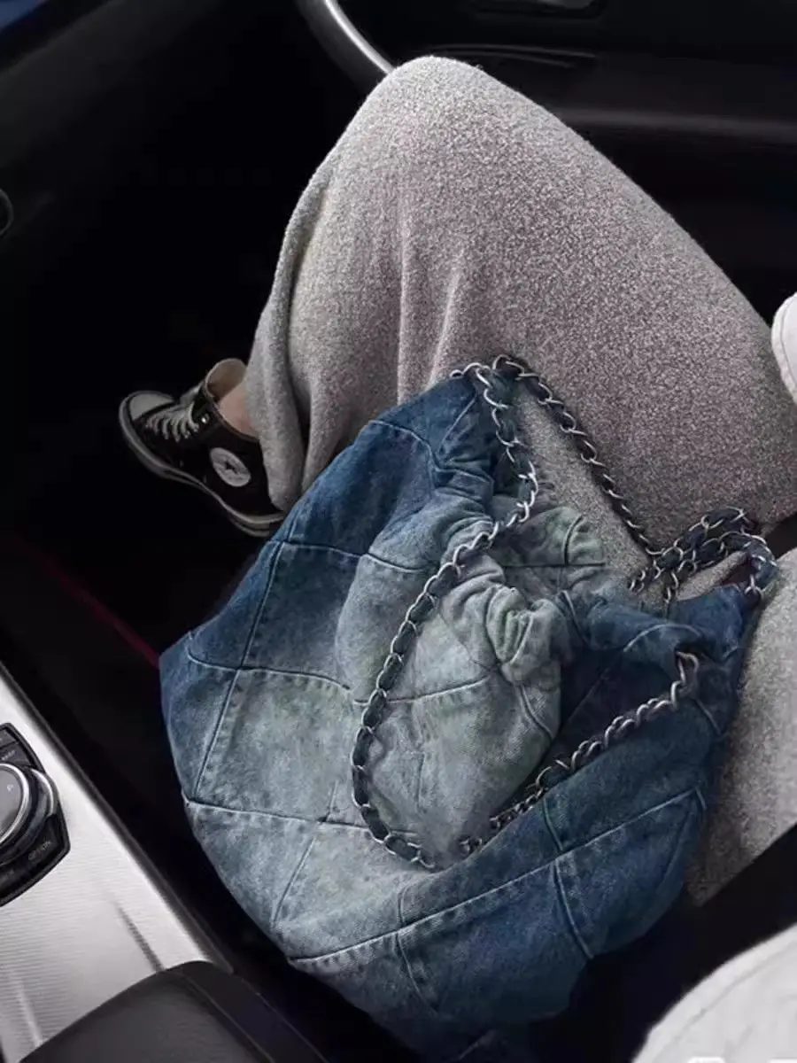 Сумка-тоут JIAERDI Y2k женская из денима винтажный Повседневный вместительный