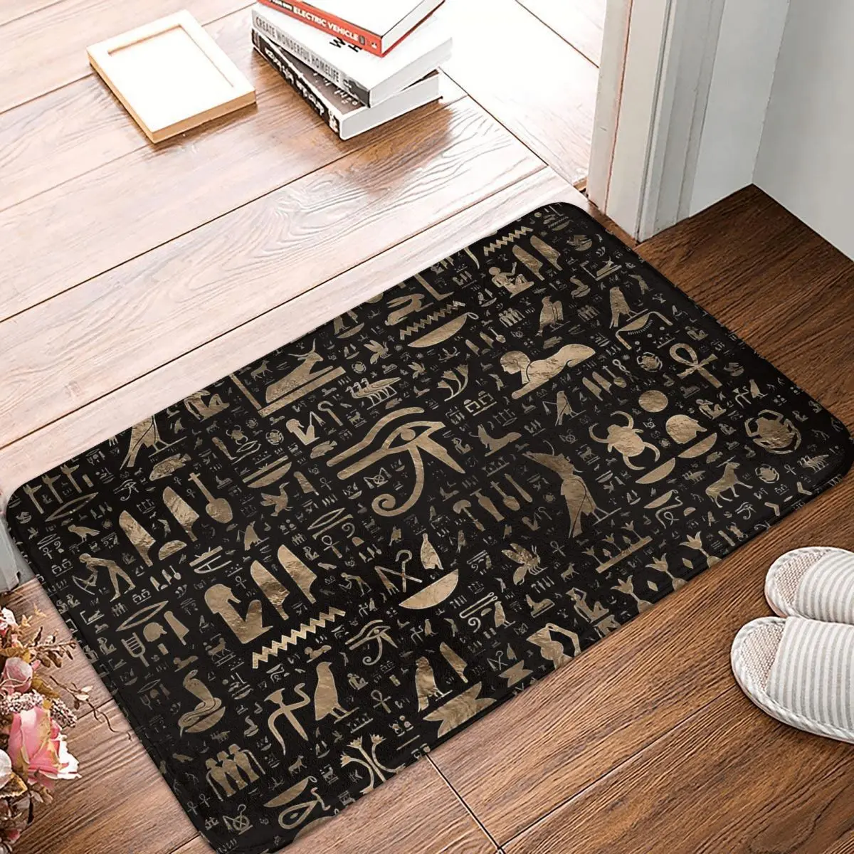 

Ancient Egypt Anti-Slip Doormat Living Room Mat Ancient Egyptian Hieroglyphs Floor Carpet Entrance Door Rug Bedroom Decorative