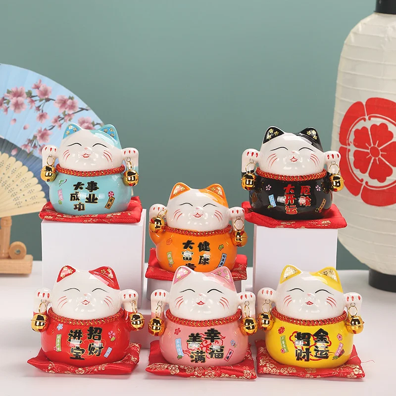 

Креативное керамическое украшение для дома в виде кошки на удачу, копилка, украшение, праздничный подарок