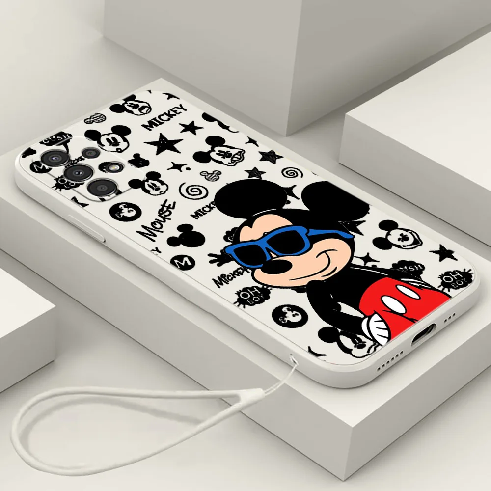 

Mickey Mouse Anime Liquid Rope Case For Samsung A91 A81 A71 A51 A41 A31 A21S A11 A30 A50 A3 A03S A02 A01 Core Cover