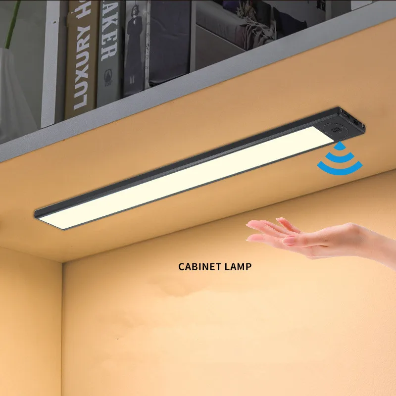 

Closet Wardrobe Kitchen Lamp Hand Sweep Sensor Ultra-thin Under Cabinet Lights LED Night Lighting USB Rechargeable 20/40/60/80CM