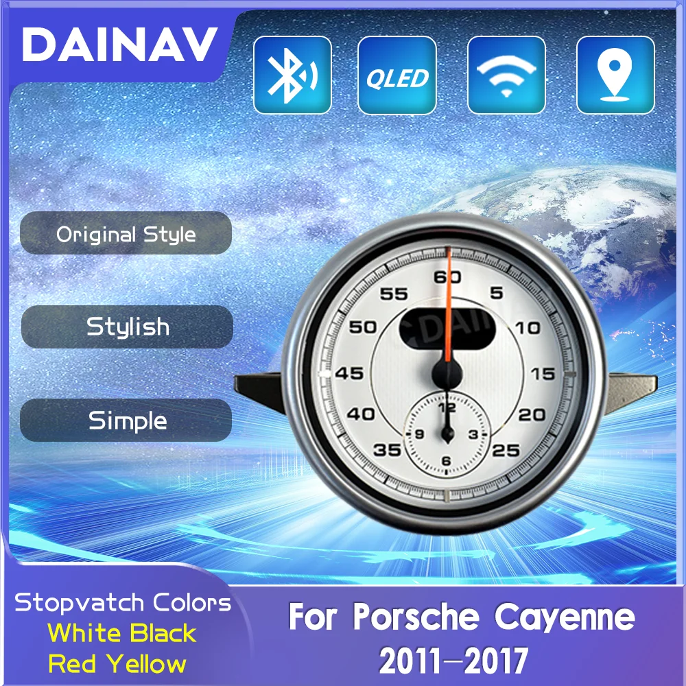 

Car Stopwatch for Porsche Cayenne 2011-2017 Dashboard Interior Compass Time Electronic Instrument Clock