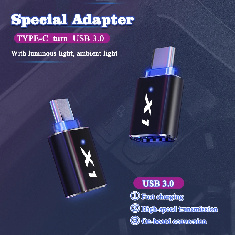 

For Bmw X1 Car Logo USB 3.0 To Type C OTG Adapter TypeC USB To Micro Connector Adapter For Samsung Xiaomi Huawei IPhone