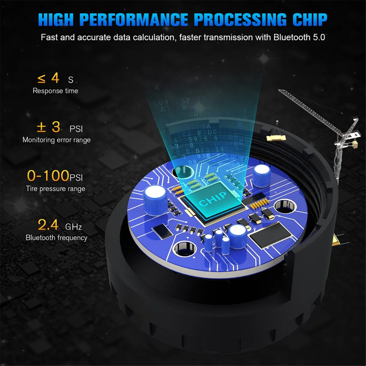 Автомобильная система контроля давления в шинах TPMS Bluetooth 5 0 дисплей мобильного