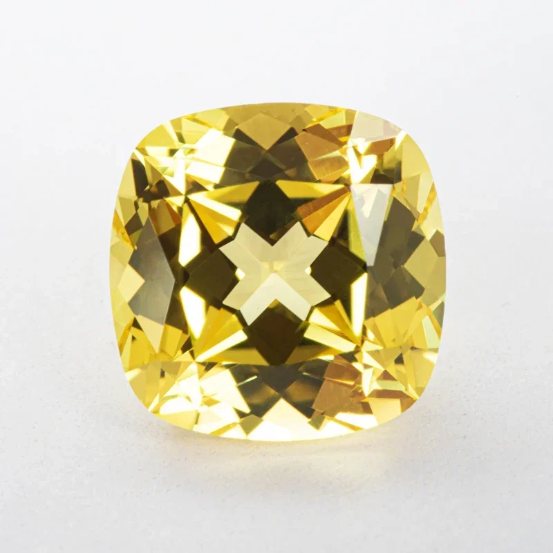 Выращенный в лаборатории сапфир квадратная подушка желтый цвет камень для