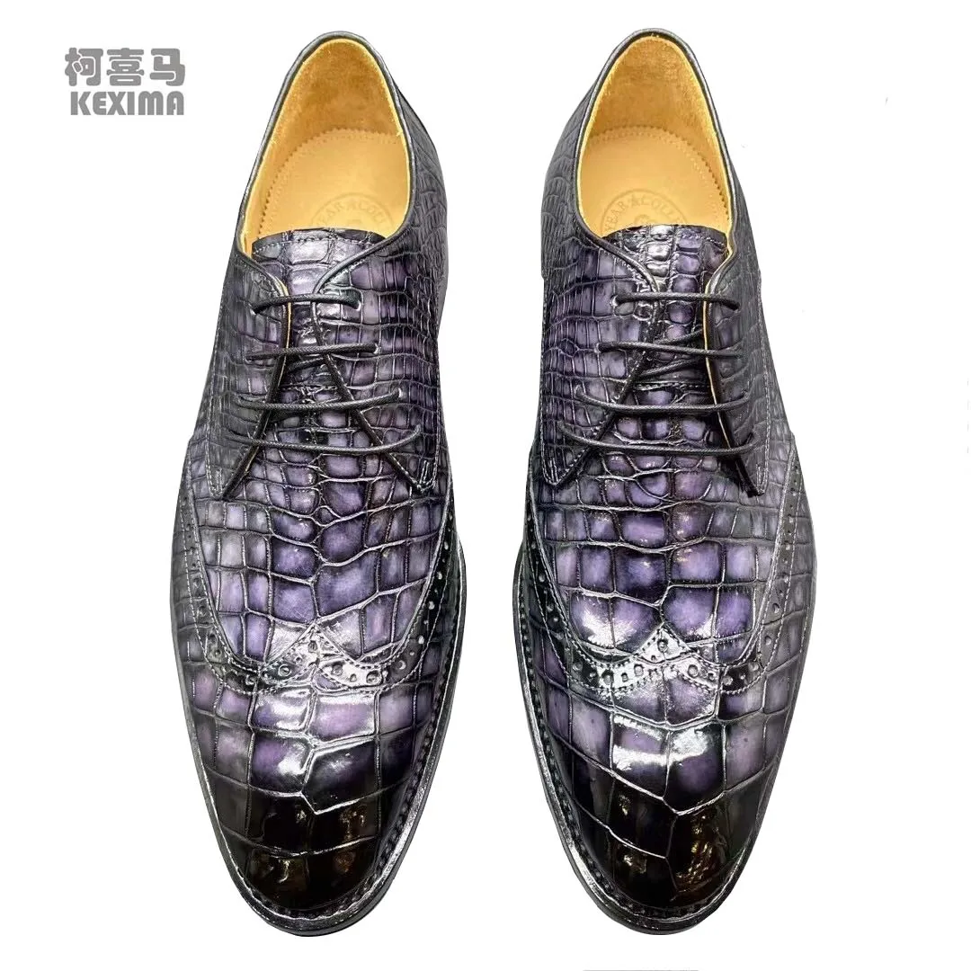 

KEXIMA new arrival chue men dress shoes men fromal shoes men crocodile leather shoes male crocodile shoes color brush