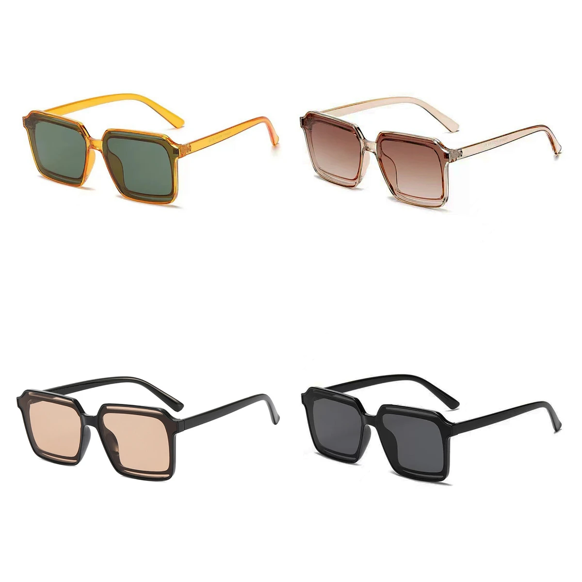 

NEW Retro Square Frame Sunglasses Anti-UV Travel High Quality Plastic Large Frame Sun Glasses Eyeglasses Eyewear Driving Goggles