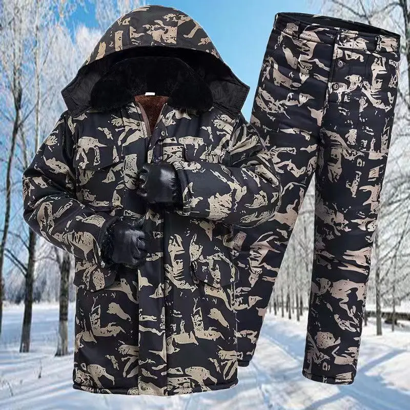 2022  Men Thick Camouflage Jacket Men's Parka coat Male Hooded Parkas Jacket Men Military Overcoat