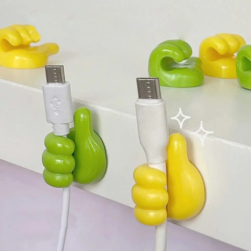 

Useful Non-marking Home Supplies Thumbs Up Shape Office Wire Management Clip Wire Clip Organizer Wall Hook 10Pcs