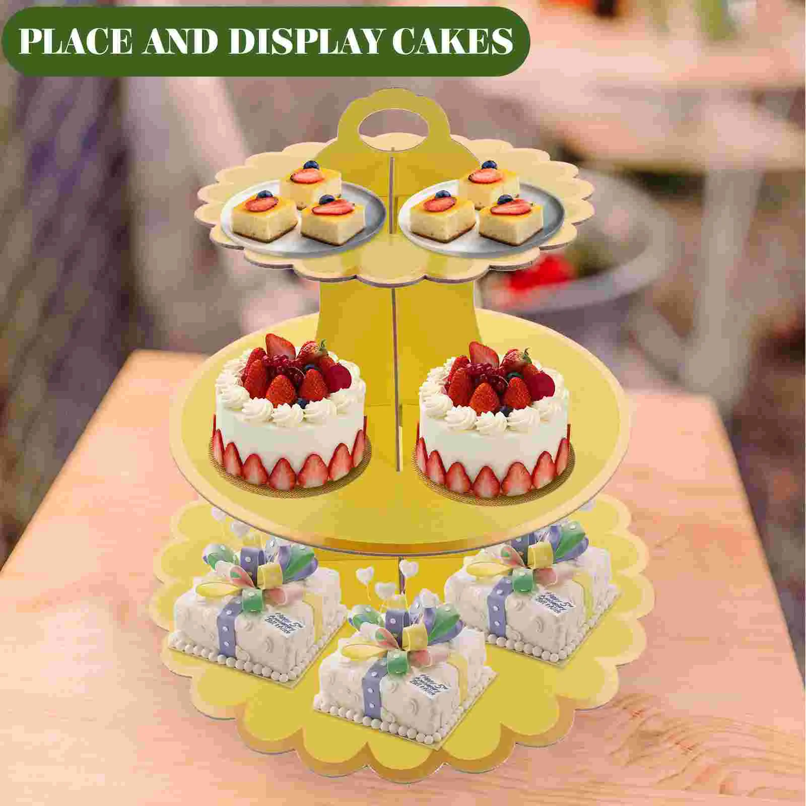 Тройное блюдо трехъярусная подставка для торта полки дисплея 3-уровневый