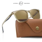 Солнцезащитные очки LM поляризационные для мужчин и женщин, Ретро Модные прозрачные корейские квадратные солнечные очки для вождения, унисекс, UV400