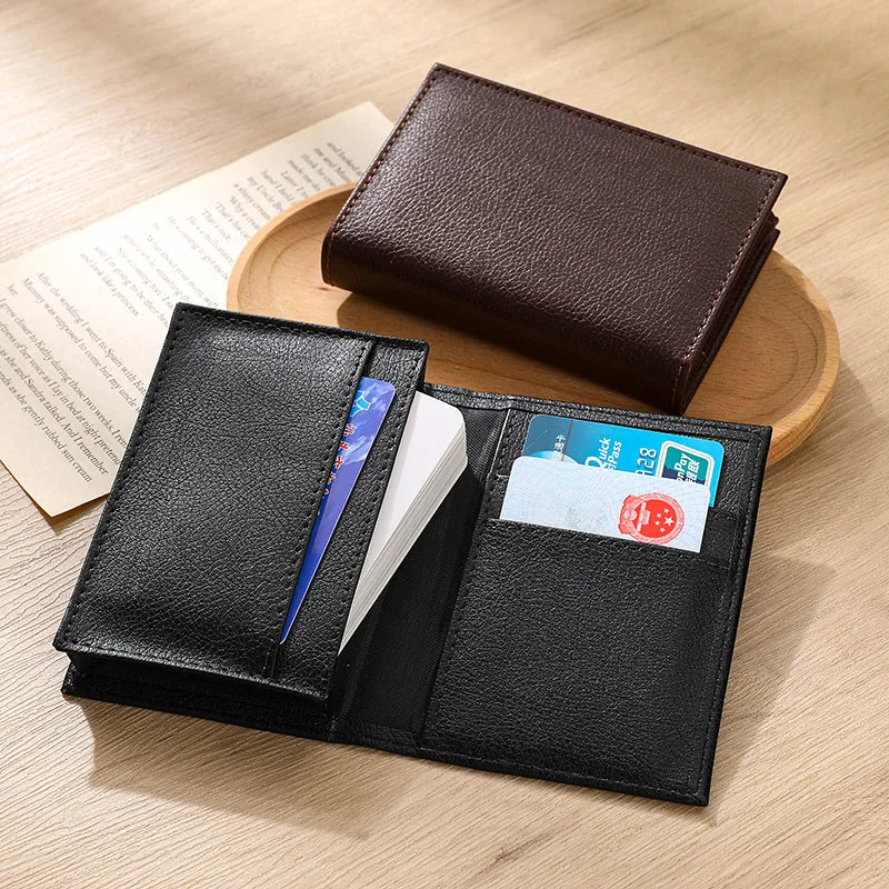 

Men's Business Card Bag Portable Card Holder Pu Leather Business Men's And Women's Documents Credit Card Bag