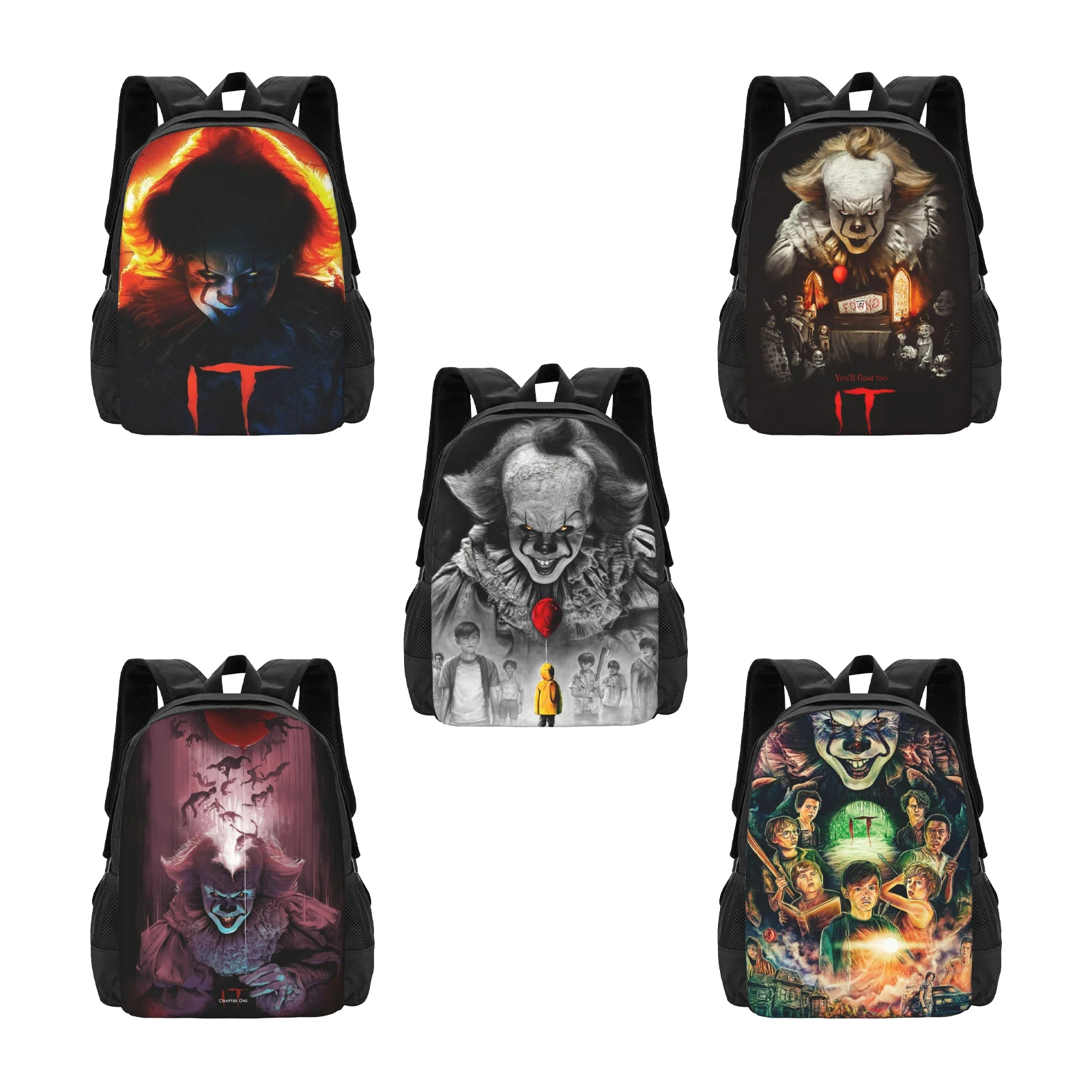 

Horror Movie Halloween IT Pennywise Travel Laptop Backpack Bookbag Casual Daypack College School Computer Bag for Women & Men