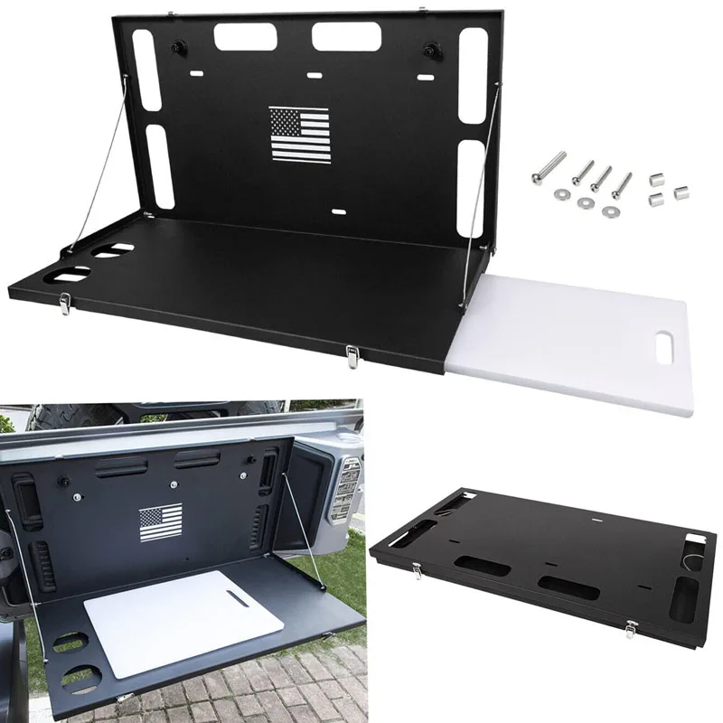 

Tailgate Table Storage Foldable Cargo Shelf Trunk Flexible Cargo Shelf Rear Luggage Holder Carrier for 18-2022 Jeep Wrangler JL