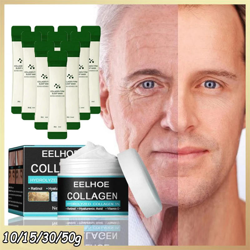 

Collagen Anti Wrinkle Creams for Men Man 10g/15g//30g/50g Hyaluronic Acid Vitamin E Cream Beauty Moisturizing Facial Care Tools