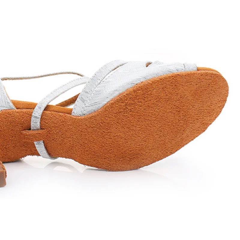 Hot Sale Women Ballroom Latin Dance Shoes Tango Salsa Sandals Shoes Ladies 7.5 CM High Heel Soft Bottom Dance Shoes Wholesale