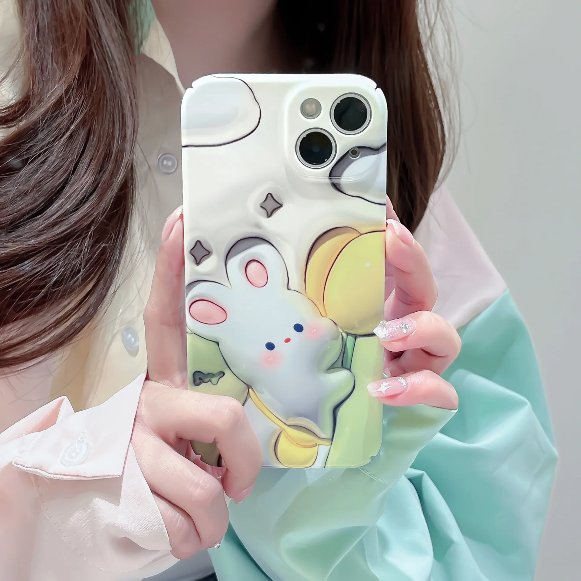 

Cute Anime Rabbit Phone Case for iphone 14 13 12 11 Pro Nax All-inclusive Shockproof Hard Cases Anti-knock Shockproof Cover
